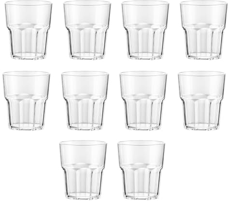Rthynti 10PCS Acrylic Plastic Tumblers, Reusable Clear Plastic Cups, 160ml Reusable Acrylic Tumblers Unbreakable Drinking Party Glasses for Juice Whiskey Wine BBQ Picnic