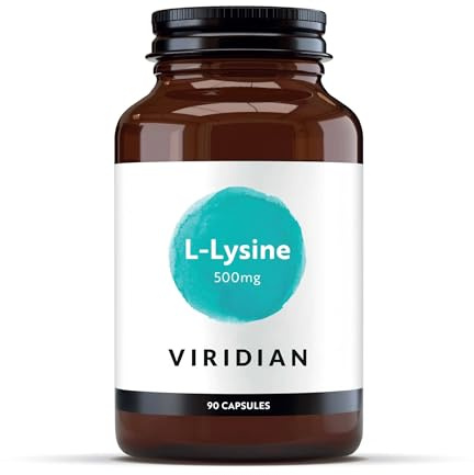 Viridian - L-Lysine 500mg - 90 Veg Caps, Vegan | Essential Amino Acid | Immune Support, Muscle Health, Collagen Production & Skin Health | 100% Active Ingredients | Nutritionist-Formulated