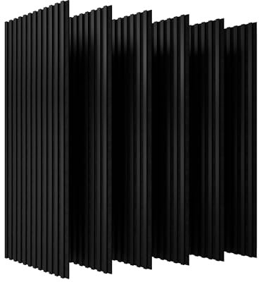 Stegu PROLINE Akustiklamellen Schwarz - 120x60 cm - 6 Stück FSC®-zertifiziertes Holz Schallabsorbierende Wandpaneele wandverkleidung - Akustikverbesserung und Stil für Büro & Zuhause