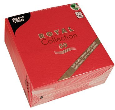Papstar, 50 Servietten ROYAL Collection 1/4-Falz 33 cm x 33 cm rot, #82242