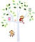TALINU Wandsticker für Baby- oder Kinder-Zimmer; Motiv: Baum mit Blättern und Tieren – haftet an allen glatten und sauberen Oberflächen– Wand-Aufkleber, Wand-Tattoo, Wanddekoration