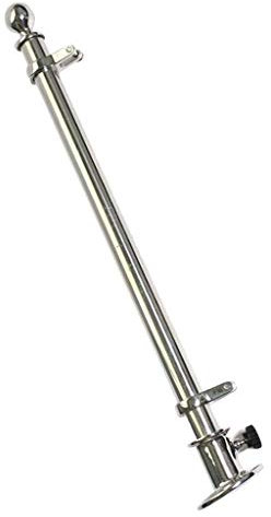 perfk 30 Inch (760mm) Marine Boat 316 Stainless Flag Pole with Socket Base