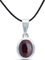 mantraroma Kettenanhänger 925 Silber Granat roter Stein Edelstein Kettenanhänger Damen Sterling Silber Halskette Anhänger Geschenk (MAH-159-02)
