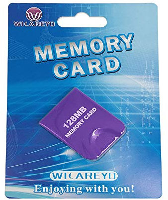 WICAREYO Memory Card 128MB Large Capacity Game Storage Card Compatible for Wii NGC Gamecube Purple