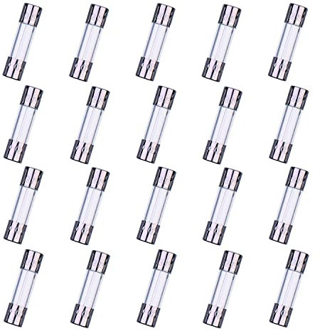 HUAREW F3.15AL250V 20 piezas fusible de vidrio de acción rápida 5x20 mm 3.15A 250 V 0,2 x 0,78 pulgadas fusible de retardo de tiempo (paquete de 20 piezas)