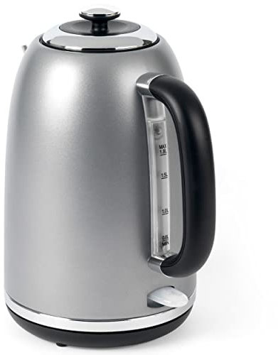Progress EK4535PSHIMMERSIL Shimmer Jug Kettle, 1.8 L, 3000 W, Safety Locking Lid, Boil-Dry Sensor, Silver/Stainless Steel/Black