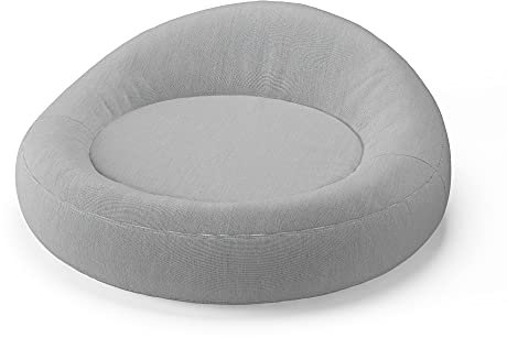 Méridienne gonflable flottant ou mobilier de sol pour terrasse, jardin, piscine (porcelaine grise natte)