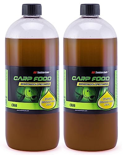 Tandem Baits Karpfen Futter Angelfutter Dip Für Boilies Karpfenboilies Attraktor Euro Booster XXL 2-er Set 1 L Krabbe