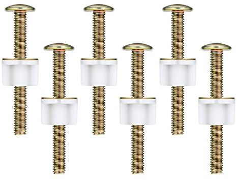 AIEX 6 Sets Toilet Seat Screws and Bolts, Metal Screws for Toilet Seat Bolts Replacement with Plastic Nuts and Metal Washers Toilet Bolt Set for Replacing Top Mount Toilet Seat Hinges