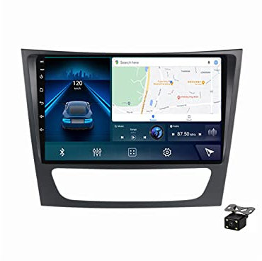 HUEGU 2 Din Touchscreen Autoradio, Bluetooth MP5-Player Unterstützung Bluetooth/4G/Carplay/OBD2/DAB+/FM-Radio/SWC, Für Mercedes Benz W211 E300 2002-2010 Mit Rückfahrkamera,M700s 8g+128g