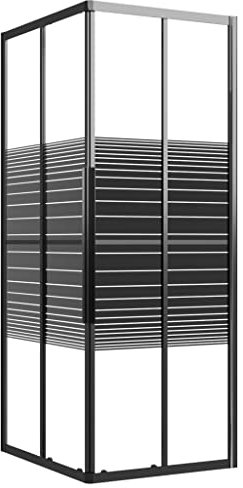 vidaXL Cabine de Douche à Rayures ESG 90x70x180 cm Noir