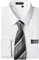 HISDERN Camisa Hombre Blanco Manga Larga Formal Camisas y Corbata Elegante Camisa de Vestir de Negocios Boda con Bolsillo Regular Fit XL