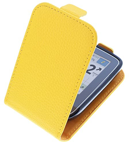 foto-kontor Tasche kompatibel mit Abbott Freestyle Libre 3 Hülle Flip Style gelb Schutzhülle Case