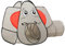 vidaXL Spielzelt in Elefanten-Form Bällebad Kinderzelt Babyzelt Spielhaus Zelt mit Tunnel Tragetasche für Indoor Outdoor Grau 174x86x101cm