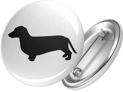 Huuraa Ansteckbutton Dackel Silhouette Geschenk Größe 59mm Dackel Accessoire