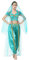 Iwemek Aladdin-Kostüm für Erwachsene, arabisch, Jasmin, Prinzessin, Kostüm, Kleidung und Hose mit Kopfschmuck, Märchen, Halloween, Karneval, Partykostüme, blau, 38