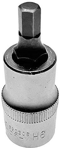 6 mm Innensechskant Steckschlüssel Einsatz/Schraubenschlüssel Bit Einsatz (12.5 mm) 1/2 - Antrieb - Chrom-Vanadium-Stahl