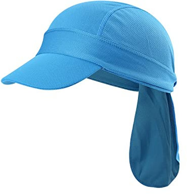 FakeFace Bandana Cap Kopftuch Mit Schirm Atmungsaktiv Pirat Kappe UV Schutz Verstellbar Bikertuch Helmmütze Radsport Mützen Stirnband Schnelltrockned Outdoor Sport Cap Tuch (Hellblau)