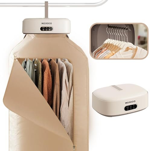 MOJOCO Secadora de ropa portátil – Secadora mini/compacta para apartamento, caravana, viajes, pequeña máquina silenciosa de secado rápido con temporizador ajustable y calor que reduce las arrugas