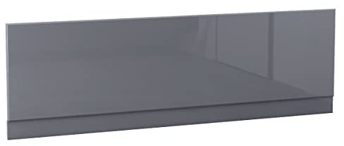 Aquariss 1700mm Front Side Bath Panel Gloss Grey Moisture Resistant Wooden Adjustable Height