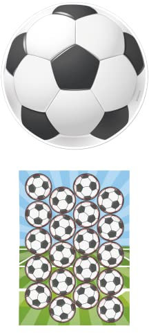 Dekozauber24 2er Set Fußball Essbarer Tortenaufleger + 20x Muffinaufleger, Tortendeko rund Deko Geburtstag WM