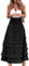 Gratoryna Jupe longue en tulle à volants pour femme - Taille haute - Jupon à volants, noir, Taille S
