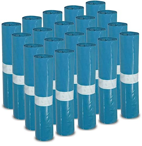 Wisch-Star Müllbeutel 120l in Blau, 20 Rollen à 25 Stück, Mülltüten groß 700x1100mm extra stark, reißfeste und stabile Abfallsäcke, Schwerlast Müllsäcke