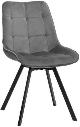 exitodesign Polsterstuhl LAPO - Gepolsterter Stuhl Velvet - Esszimmerstühle - Esstisch Stühle - Stuhl Küche Wohnzimmer - Haltbares Material - Wohnzimmer Möbel - 49 x 62 x 83 cm - Dunkelgrau