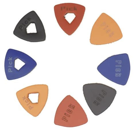 Cheerock Ukulelen-Plektren aus weichem Leder mit Dreiecks- und Diamantformen, 8 Stück