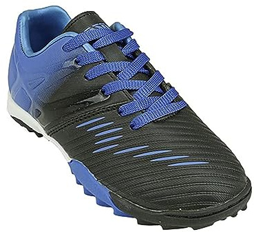 Vizari Liga TF Turf - Botas de fútbol para niños y niñas para interiores con tacos, negro azul, 32.5 EU