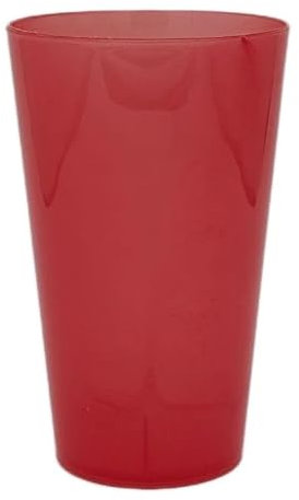 éco gobelets - Gobelet Réutilisable, Économique, Recyclable - Verre en Plastique Rigide Polypropylène sans BPA - Passe au Lave-Vaisselle - Rouge - 30cl x50