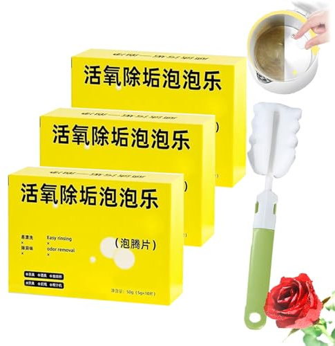 Tablets Bubble Active Oxygen Descaling Scale Remover, Tea Water Stain Remover, Bubble Active Oxygen Descaling Effervescent Tablets, Tea Stain Remover Water Scale Cleaning (30PCS)