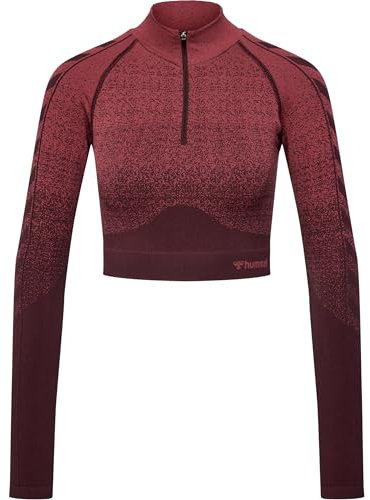hummel Hmlmt Fade Seamless Half Zip Damen Yoga Sweatshirt Mit Kurzem Reißverschluss Mit Beecool Technologie