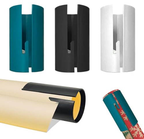 Vordpe Lot de 3 coupe-papier cadeau, coupe-papier cadeau, coupe-papier d'emballage coulissant, coupe-rouleau pour Noël, vacances, cadeau à faire soi-même