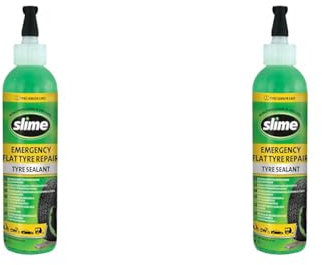 Slime 10016 Dichtmittel für Reifenreparatur bei Platten, Notfallausrüstung, Motorräder, Motorroller, Trailer, Ungiftig, Umweltfreundlich, 237-ml-Flasche (8 oz) (Packung mit 2)