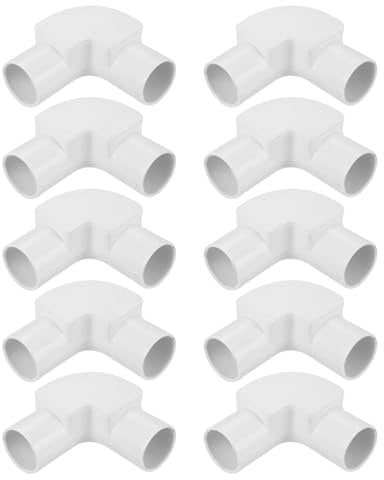 sourcing map PVC Conduit Coupler Elbow Fittings 20mm Inspection for Hose Electrical Conduit with Access Cover Pack of 10