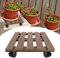 FIVMEN Lot de 2 planches à roulettes carrées pour plantes - 30 cm - Soucoupe avec roulettes - Pour l'extérieur - 100 kg - Marron