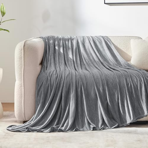 Sleep Zone® Nanotex® Kühldecke für heiße Schläfer, doppelseitige Überwurfdecke für Couch und Bett, hält kühl bei Nachtschweiß (Dunkelgrau, 152,4 x 228,6 cm)