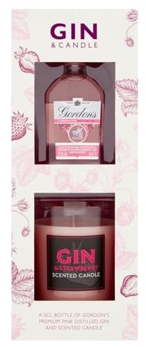Candle and Gin Gift Set with 5cl Miniature Gin and a scented candle. Gift for Christmas Day and Gift for Her.
