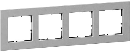 LEGRAND, SEANO Natura 4-fach Rahmen aus Echtmaterial, nachhaltige Produktion und Verpackung, Designausführung: Aluminium eloxiert, 766124