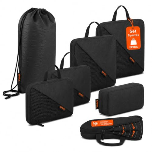 EPIROL Bolsas Organizadoras Maleta, Bolsas Compresion Viaje, Packing Cubes Compression