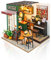 Cuteefun Kit Casa in Miniatura DIY, Case delle Bambole in Miniatura Kit Casa delle Bambole in Legno con Mobili, Unico Regalo di Natale (caffè)