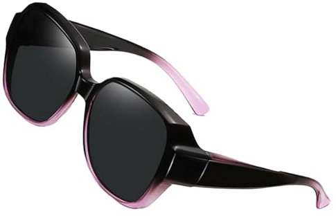 Superdunkle Gläser, schwarz, polarisierte Sonnenbrille, zum Umwickeln, Sport-Sonnenbrille, Unisex, Fitover-Wickelbrille für Männer und Frauen, leicht für Photophobie (empfindliche Augen), e, Refer to