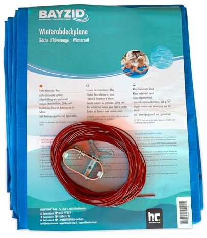 Bâche de piscine robuste, ronde, diamètre 5,4 m, 200 g/m², bâche d'été et d'hiver pour piscines rondes jusqu'à 4,6 m de diamètre, bâche d'hiver pour piscine pour une protection toute l'année