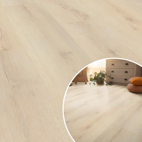 Laminat-SHOP24 HOME-Kollektion Klick Vinylboden Holzoptik Eiche Helsinki – je Paket 2,23qm – 8 Dielen mit integrierter Trittschalldämmung – NK 23/31 – 1219,2 x 228,6 x 5 mm – Klick Vinyl Laminat