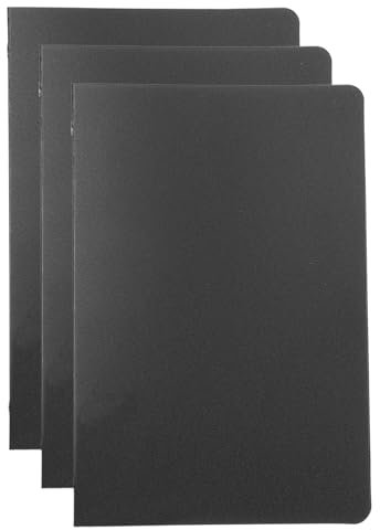 PATIKIL A6 Binder Cover, 3 Stück PP 6 Ring Loose Leaf Binder Protector Round Ring Binder Cover Nachfüllbares Notizbuch Verdickter Frosted Binder für Meeting Notebook Folder, Schwarz