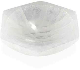 NKlaus Cuenco de selenita de 16 x 14 cm – Cuenco hexagonal de piedra natural para limpiar y cargar piedras preciosas, ideal para joyas, decoración y rituales espirituales