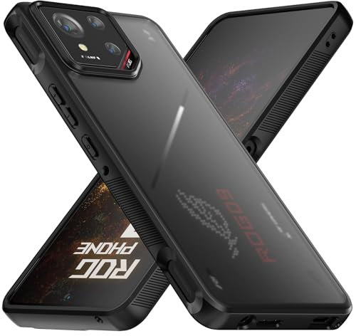 Cresee Custodia per ROG Phone 9 / ROG Phone 9 Pro, opaca traslucida robusta, TPU morbido, antiurto, nera