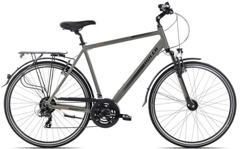 Adler Verona Herrenrad 28 Zoll 21 Gang Trekkingrad mit Straßenausstattung, Farbe:khakigrey Black orange matt, Rahmengröße:58 cm, Laufradgröße:28 Zoll