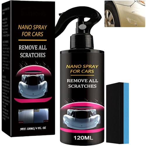 Nano spray di riparazione rapida contro i graffi dell'auto p40, rimozione dei graffi invisibile istantaneo, spray di rivestimento per auto rapido ad alta protezione 3 in 1 (120 ml)